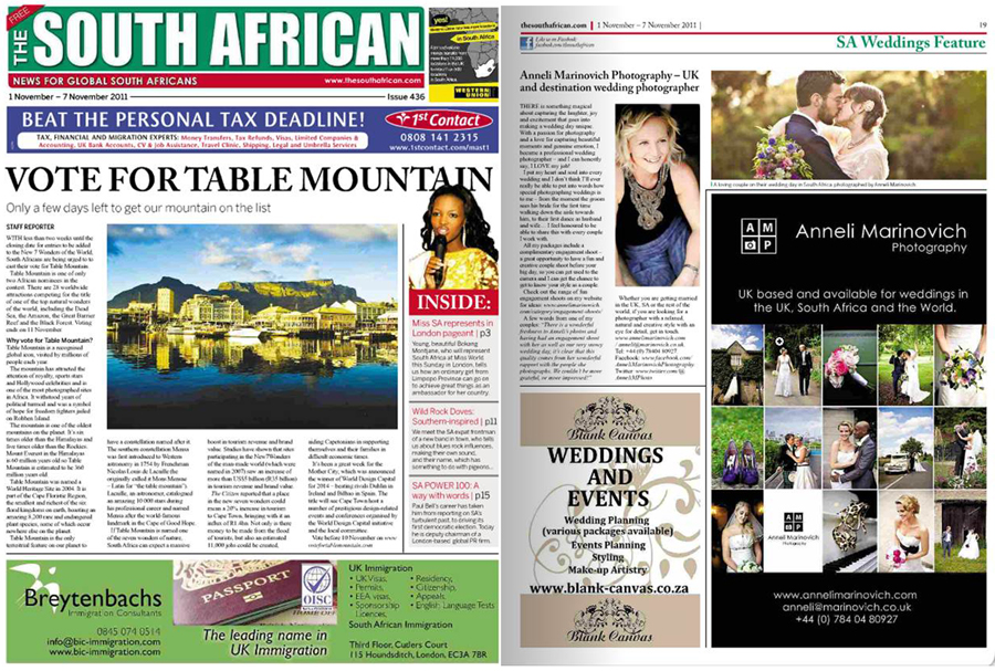 "The South African Newspaper Wedding Feature"