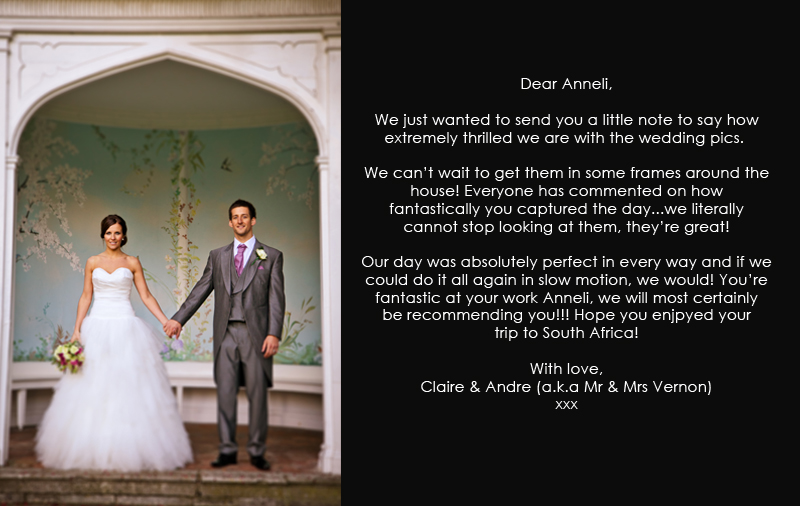 Happy clients - Claire "client-testimonial"