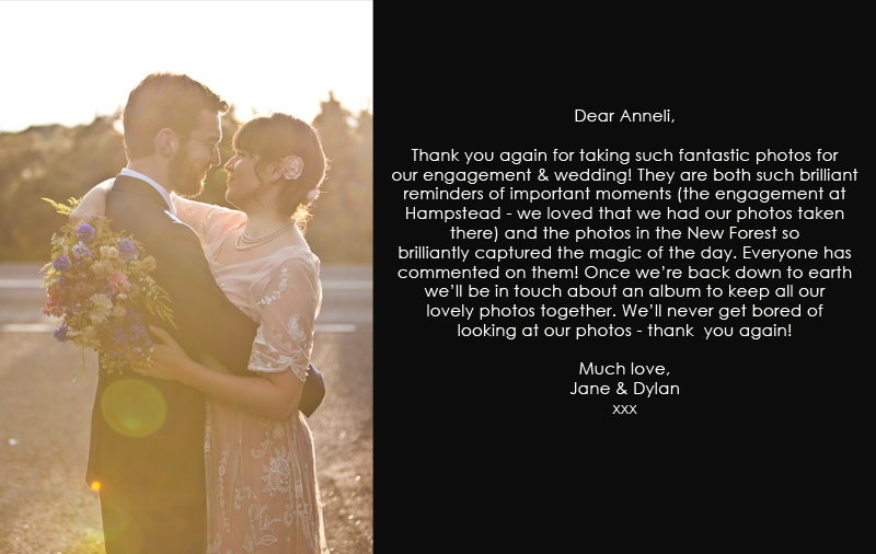 Happy clients - Jane & Dylan "client-testimonial"